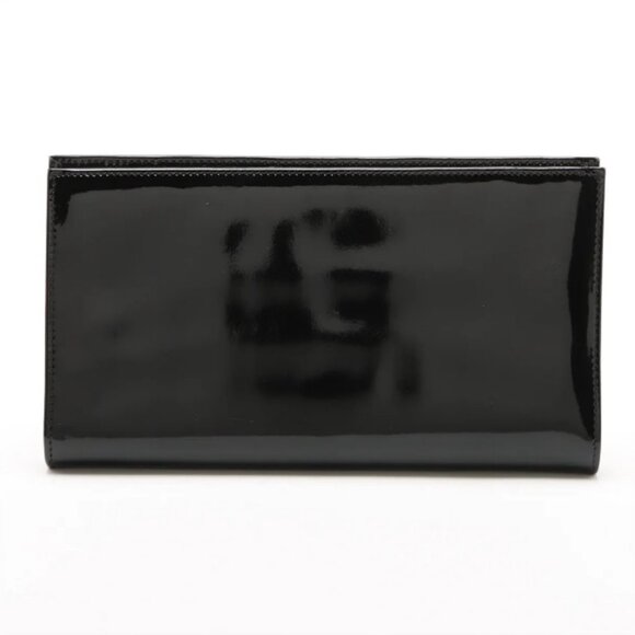 Chanel CC Logo Patent Leather Long Wallet Black - Picture 2 of 10